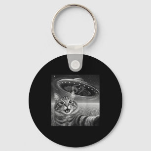 67 Cat Selfie With Alien Ufos Funny Cat Six Seven Key Ring