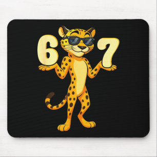 67 Cheetah Meme Six Seven Hands Motion Kids Teens  Mouse Mat