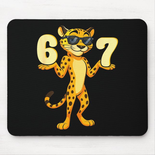 67 Cheetah Meme Six Seven Hands Motion Kids Teens  Mouse Mat (Front)