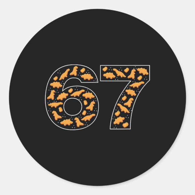 67 Chicken Nuggets Six Seven  Classic Round Sticker (Front)
