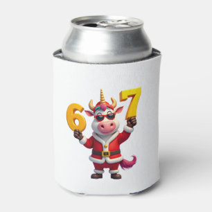 67 Christmaas Unicorn 6 7 Meme for Girls Kids Funn Can Cooler
