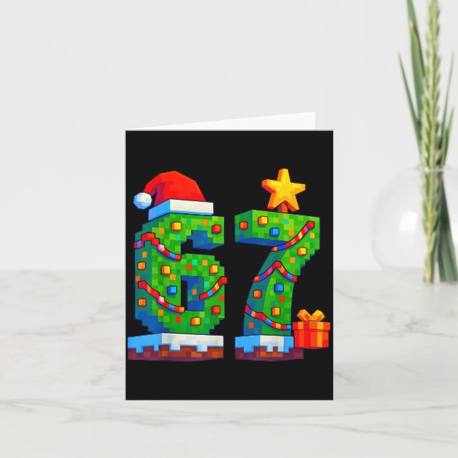 67 Christmas 6 7 Meme Costume Xmas Gen Alpha Slang Card (Front)