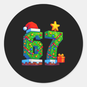 67 Christmas 6 7 Meme Costume Xmas Gen Alpha Slang Classic Round Sticker