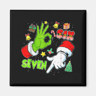67 Christmas 6 7 Meme Elf Santa Pajamas Gen Alpha  Magnet