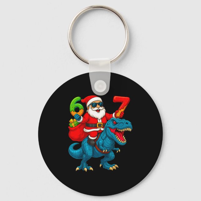 67 Christmas 6 7 Meme Funny Santa Six Seven Xmas B Key Ring (Front)