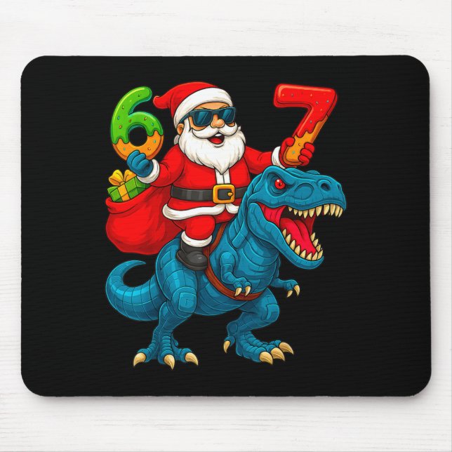 67 Christmas 6 7 Meme Funny Santa Six Seven Xmas B Mouse Mat (Front)