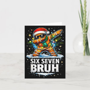 67 Christmas 6 7 Meme Gingerbread Man Xmas Pajamas Card