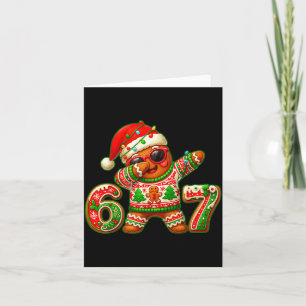 67 Christmas 6 7 Meme Gingerbread Man Xmas Pajamas Card