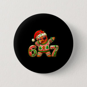 67 Christmas 6 7 Meme Gingerbread Man Xmas Pajamas Cm Round Badge