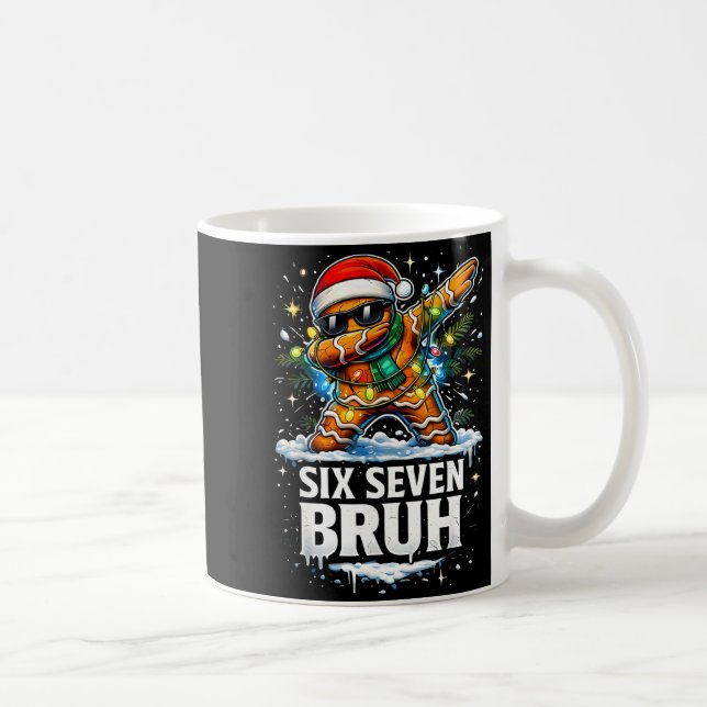 67 Christmas 6 7 Meme Gingerbread Man Xmas Pajamas Coffee Mug (Right)