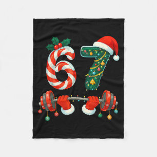 67 Christmas 6 7 Meme Gym Workout Fitness Men Wome Fleece Blanket