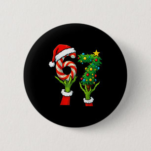 67 Christmas 6 7 Meme Hands Holiday Gen Alpha For  6 Cm Round Badge