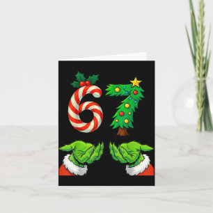 67 Christmas 6 7 Meme Hands Youth Gen Alpha For Ki Card