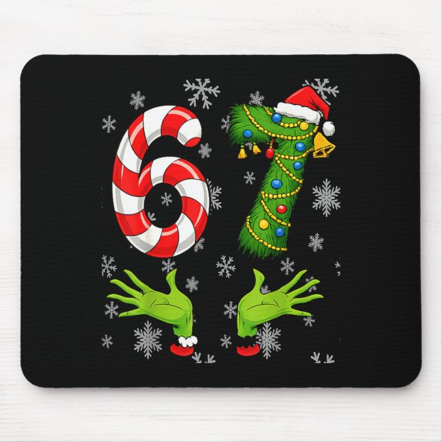 67 Christmas 6 7 Meme Pajamas 67 Bruh Slang  Mouse Mat (Front)