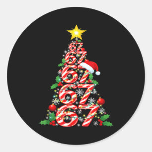 67 Christmas 6 7 Meme Pajamas Holiday Gen Alpha Sl Classic Round Sticker