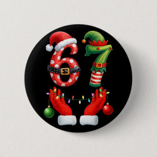 67 Christmas 6 7 Meme Pajamas Holiday Gen Alpha Sl Cm Round Badge