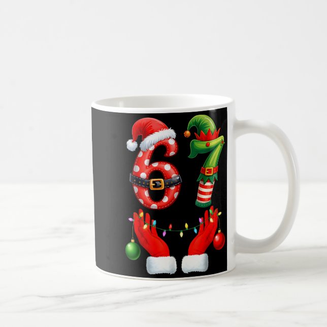 67 Christmas 6 7 Meme Pajamas Holiday Gen Alpha Sl Coffee Mug (Right)