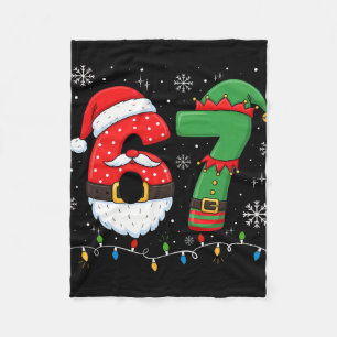 67 Christmas 6 7 Meme Pajamas Holiday Gen Alpha Sl Fleece Blanket