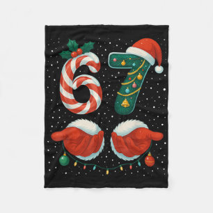 67 Christmas 6 7 Meme Pajamas Holiday Gen Alpha Sl Fleece Blanket