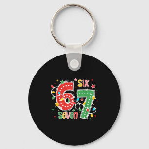 67 Christmas 6 7 Meme Pajamas Holiday Gen Alpha Sl Key Ring