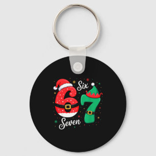67 Christmas 6 7 Meme Pajamas Holiday Gen Alpha Sl Key Ring