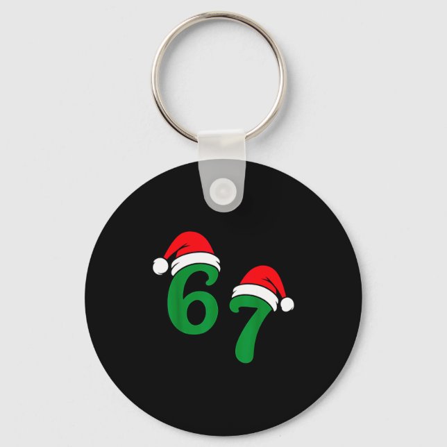 67 Christmas 6 7 Meme Pajamas Holiday Gen Alpha Sl Key Ring (Front)
