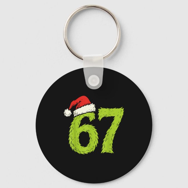 67 Christmas 6 7 Meme Pajamas Holiday Gen Alpha Sl Key Ring (Front)
