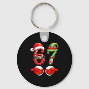 67 Christmas 6 7 Meme Pajamas Holiday Gen Alpha Sl Key Ring