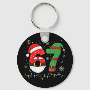 67 Christmas 6 7 Meme Pajamas Holiday Gen Alpha Sl Key Ring