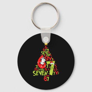 67 Christmas 6 7 Meme Pajamas Holiday Gen Alpha Sl Key Ring