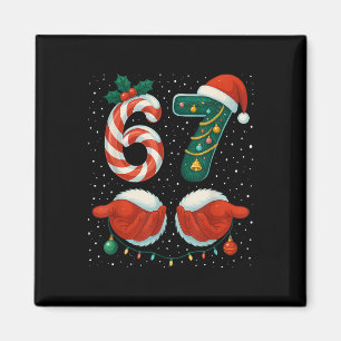 67 Christmas 6 7 Meme Pajamas Holiday Gen Alpha Sl Magnet