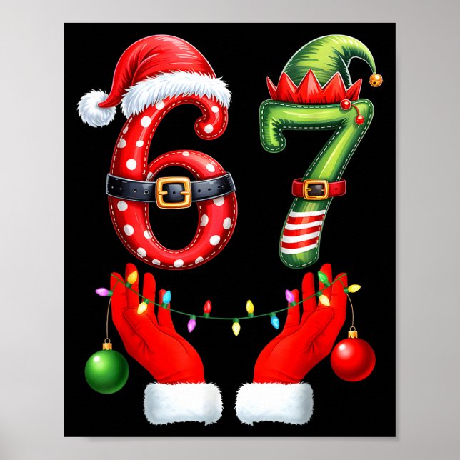 67 Christmas 6 7 Meme Pajamas Holiday Gen Alpha Sl Poster (Front)