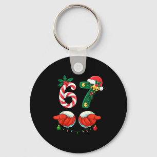 67 Christmas 6 7 Meme Pajamas Key Ring