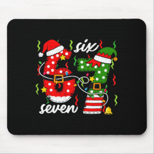 67 Christmas 6 7 Santa Elf 6-7 Pajamas Six Seven K Mouse Mat