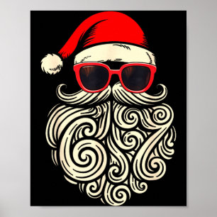 67 Christmas 6 7 Santa Six Seven Meme Christmas Bo Poster