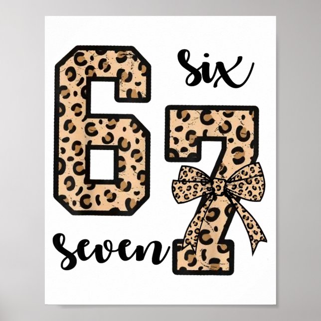 67 Christmas 6 7 Six Seven Meme 67 Leopard Cheetah Poster (Front)