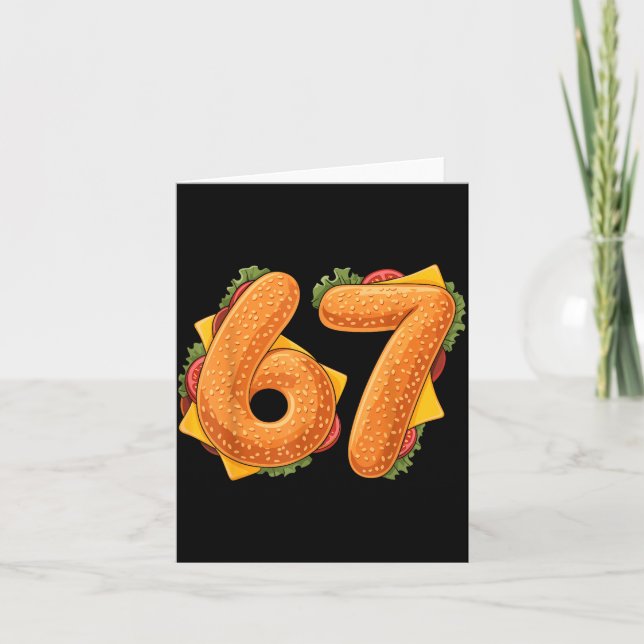 67 Christmas Burger Shirt 6 7 Meme Funny 67 Hambur Card (Front)