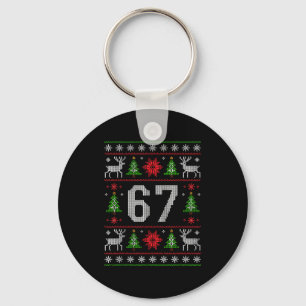 67 Christmas Costume Pajamas Xmas Holiday Number 6 Key Ring