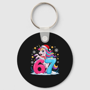 67 Christmas Cute Unicorn Six Seven Meme 6 7 Chris Key Ring