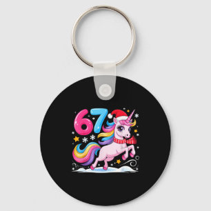 67 Christmas Cute Unicorn Six Seven Meme 6 7 Chris Key Ring