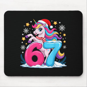67 Christmas Cute Unicorn Six Seven Meme 6 7 Chris Mouse Mat