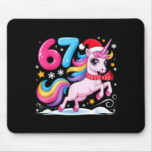 67 Christmas Cute Unicorn Six Seven Meme 6 7 Chris Mouse Mat