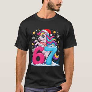 67 Christmas Cute Unicorn Six Seven Meme 6 7 Chris T-Shirt