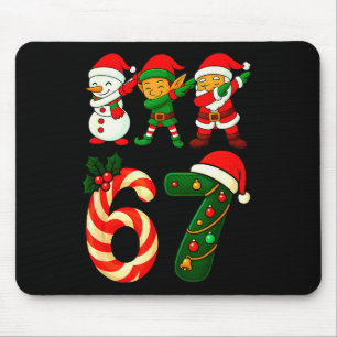 67 Christmas Dabbing Santa Elf Snowman Funny Six S Mouse Mat