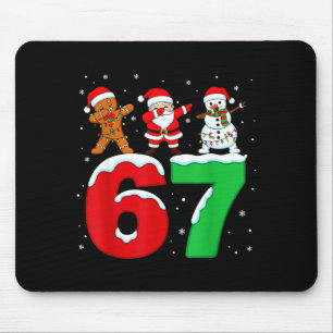 67 Christmas Dabbing Santa Snowman Funny Six Seven Mouse Mat