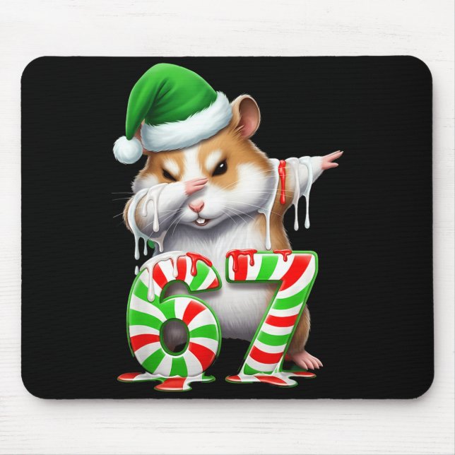 67 Christmas Funny 67 Brainrot Youth Kids Hamster  Mouse Mat (Front)