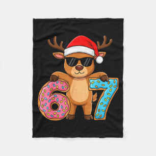 67 Christmas Funny 67 Meme Youth Kids Reindeer 67 Fleece Blanket