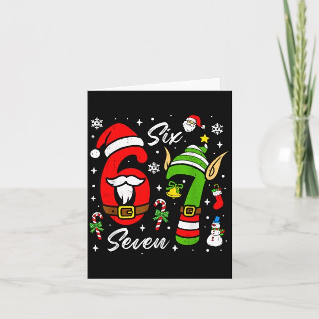 67 Christmas Funny 6 7 Meme Six Seven Xmas Boys Ki Card (Front)