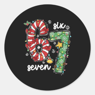 67 Christmas Funny 6 7 Meme Six Seven Xmas Boys Ki Classic Round Sticker