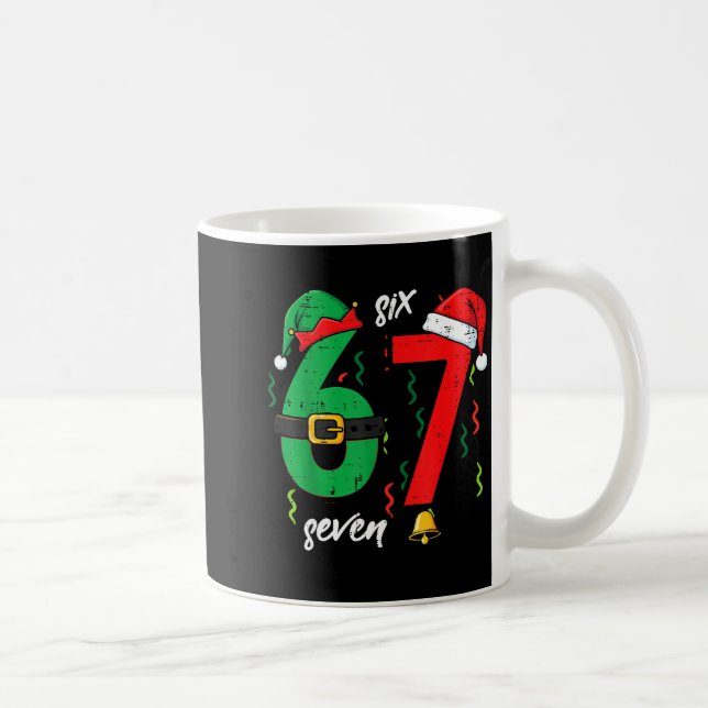 67 Christmas Funny 6 7 Meme Six Seven Xmas Boys Ki Coffee Mug (Right)